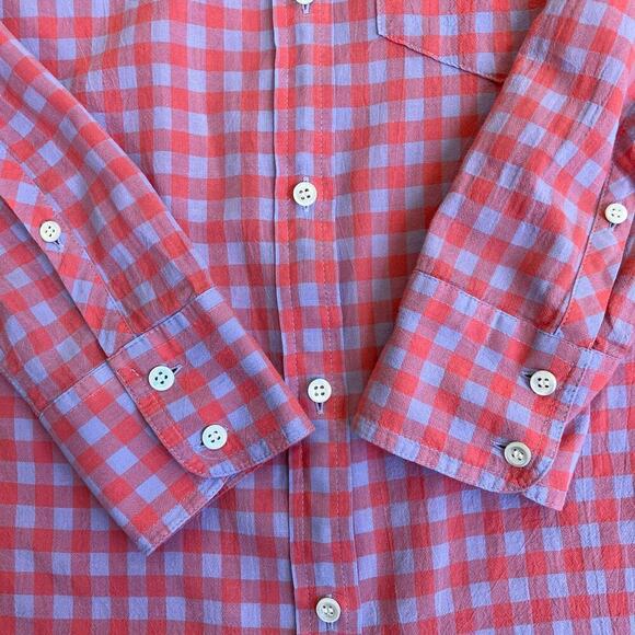 J. Crew Plaid Check Boy Shirt Red Purple Relaxed Fit Casual Cabincore Sz 0 - Picture 14 of 16
